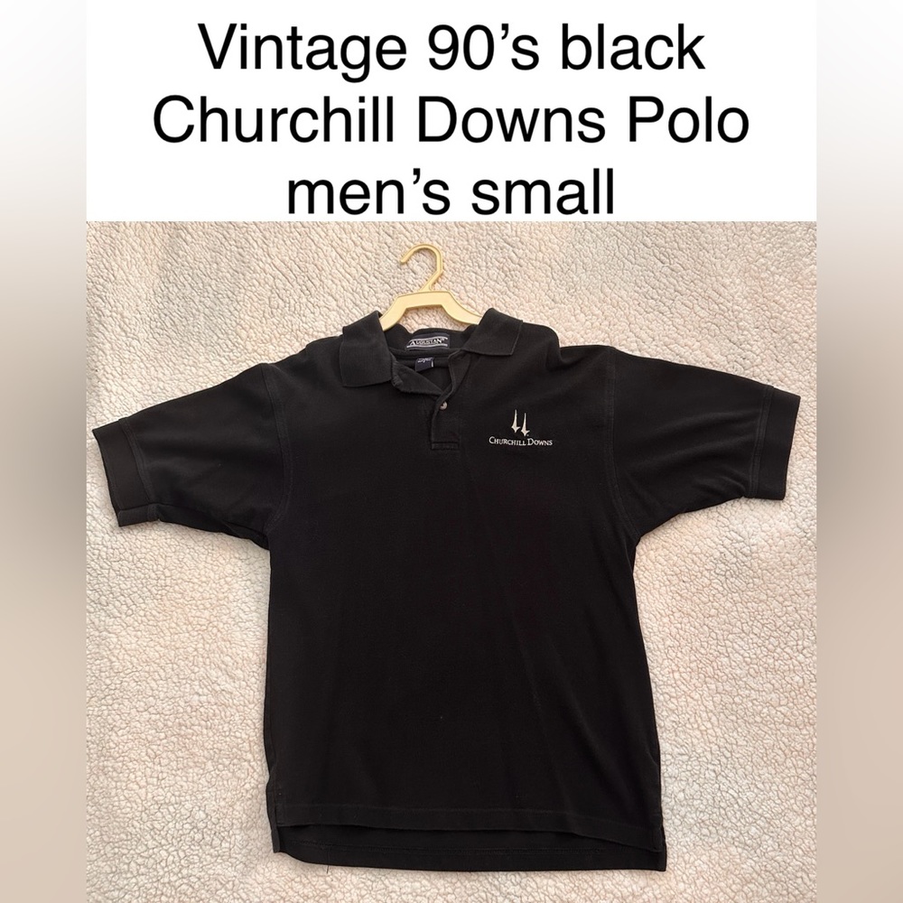 Vintage 1990’s black Churchill Downs Polo men’s s Kentucky Derby polo shirt
